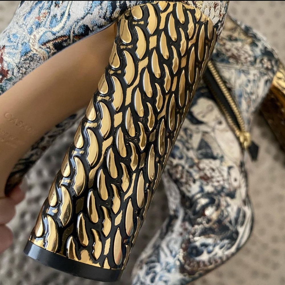 🚫SOLD🚫 Casadei Jacquard Ankle Boots - Picture 4 of 10